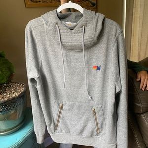 Aviator Nation XL Hoodie Pullover Heather Gray